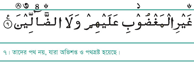 সূরা ফাতিহা ৭ নাম্বার আয়াত